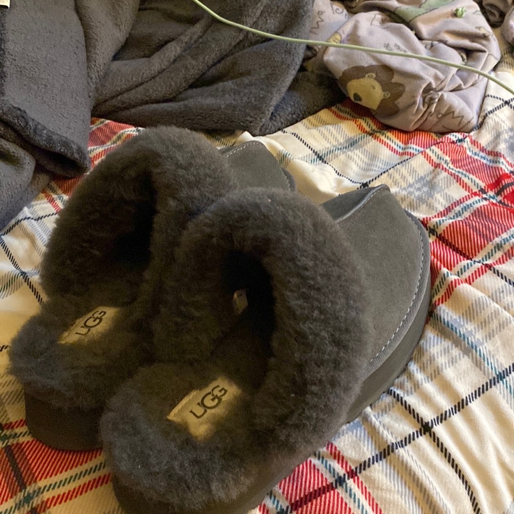 grey platform ugg slippers